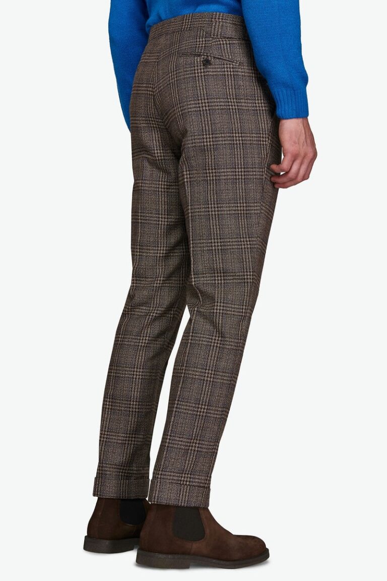 Karirane muške pantalone Castagna