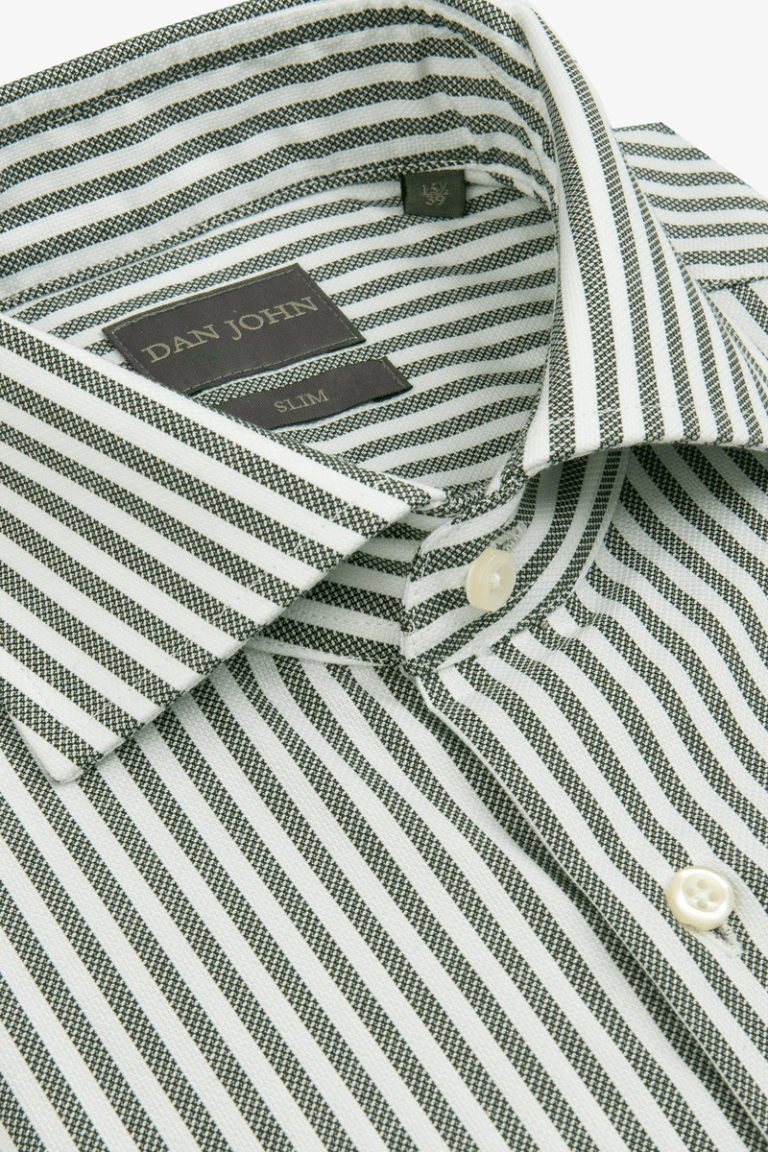 Slim fit košulja na zelene pruge
