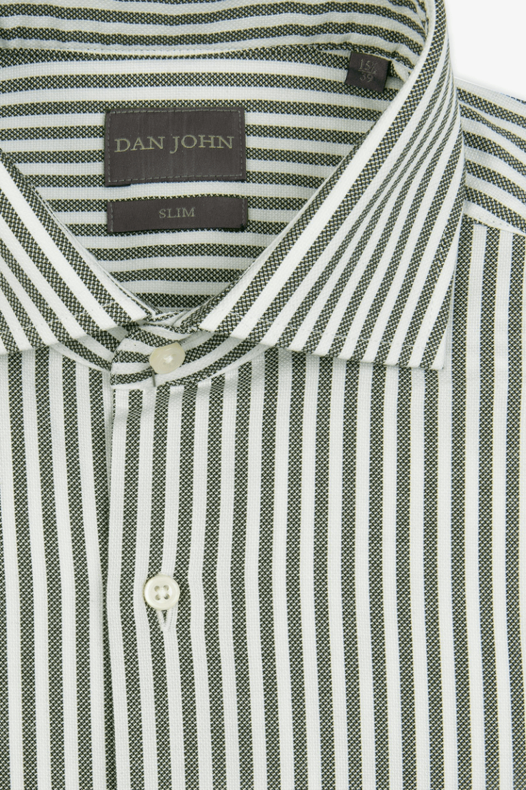 Slim fit košulja na zelene pruge