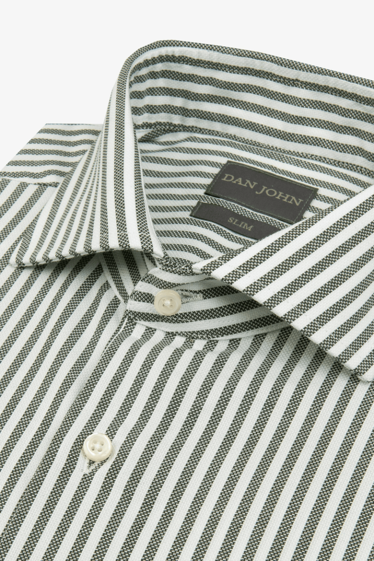 Slim fit košulja na zelene pruge