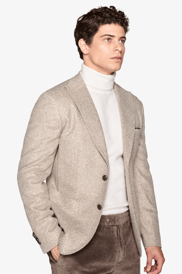 Bež sako Herringbone