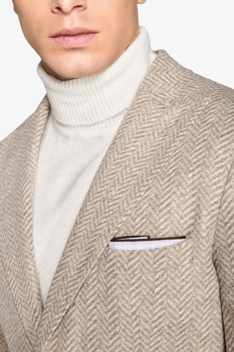 Bež sako Herringbone