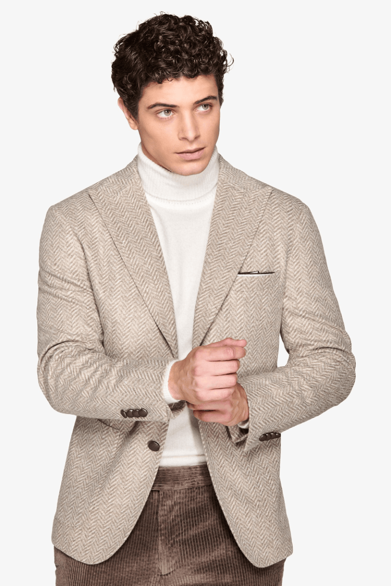 Bež sako Herringbone
