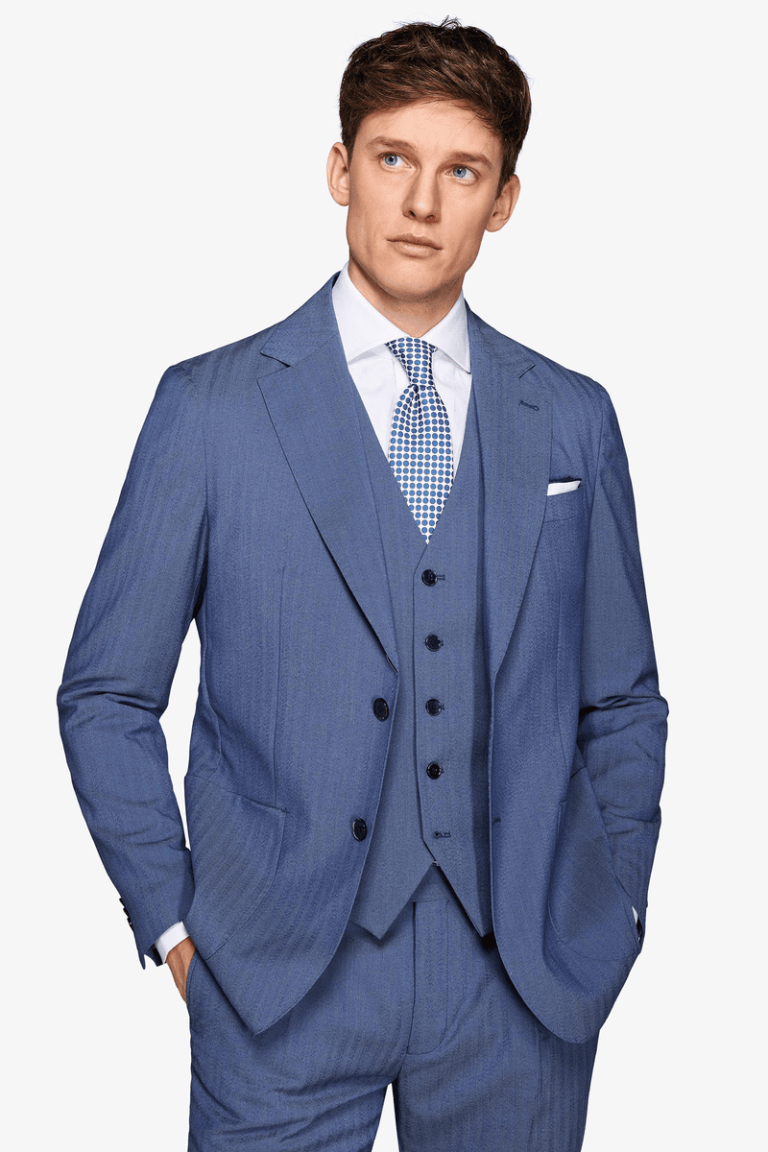 Herringbone sako kraljevsko plavi
