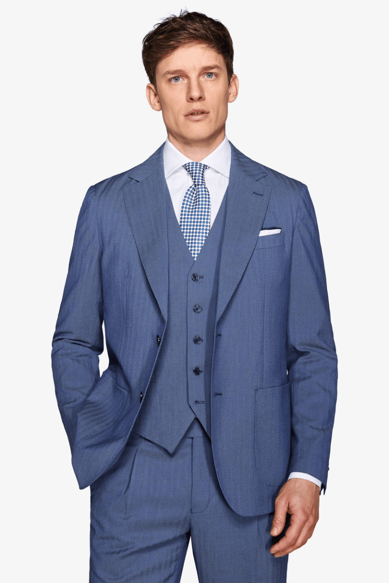 Herringbone sako kraljevsko plavi