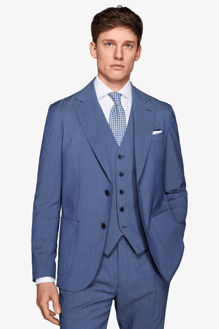 Herringbone sako kraljevsko plavi