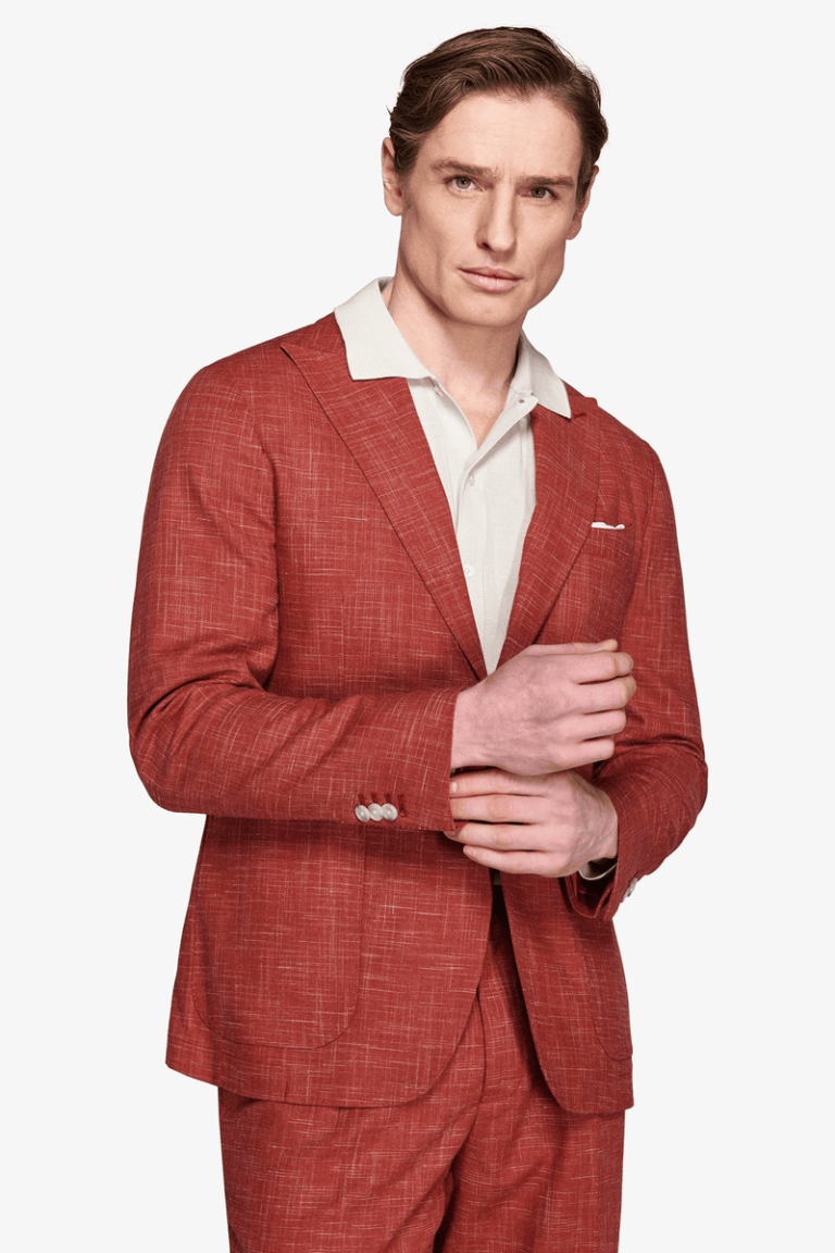 Terracotta slub canvas sako