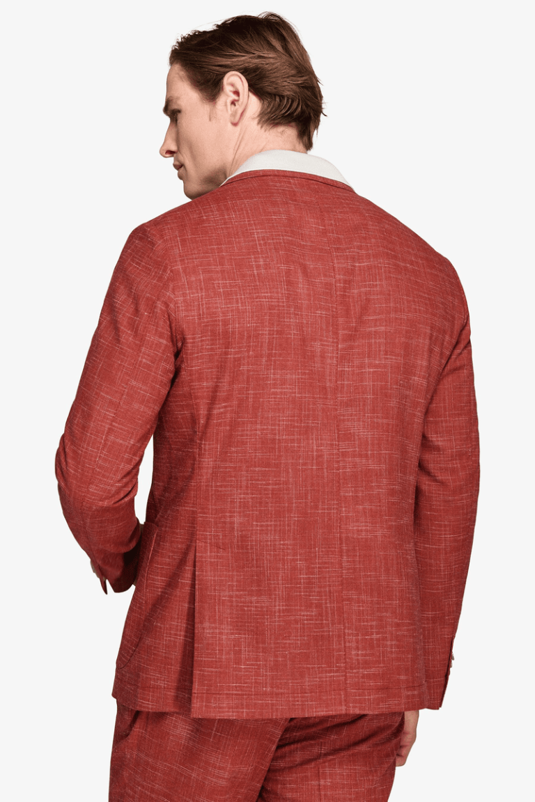 Terracotta slub canvas sako