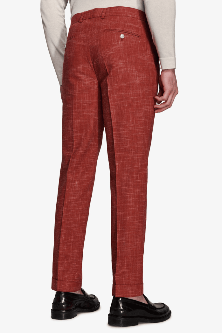 Terracotta slub canvas pantalone