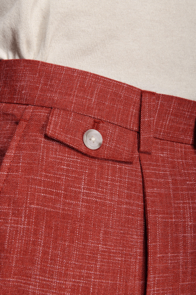 Terracotta slub canvas pantalone