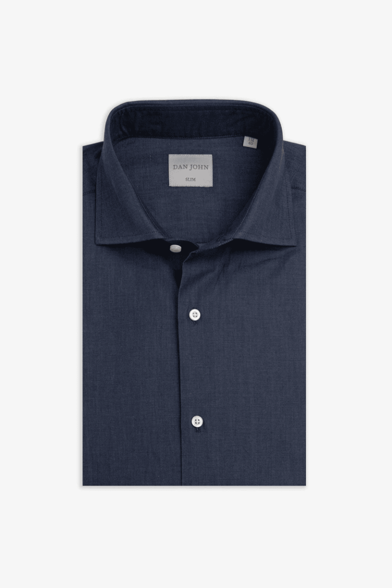 Slim fit košulja od gabardina sa denim efektom
