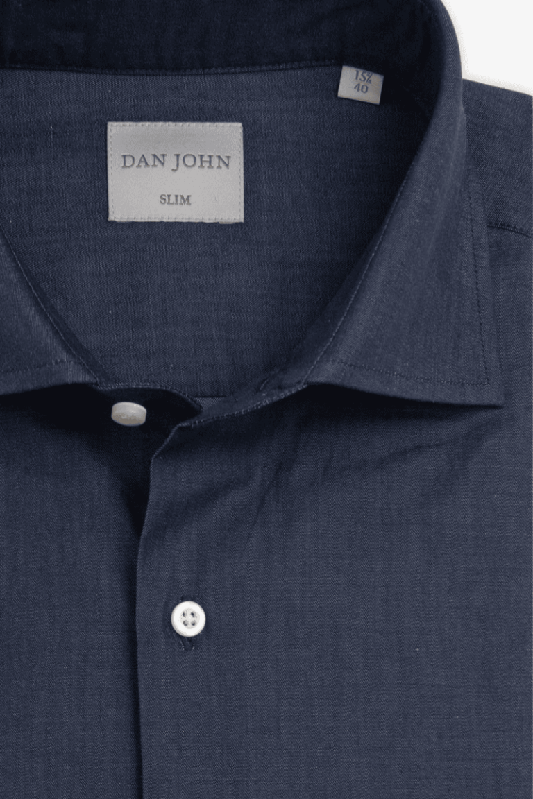 Slim fit košulja od gabardina sa denim efektom