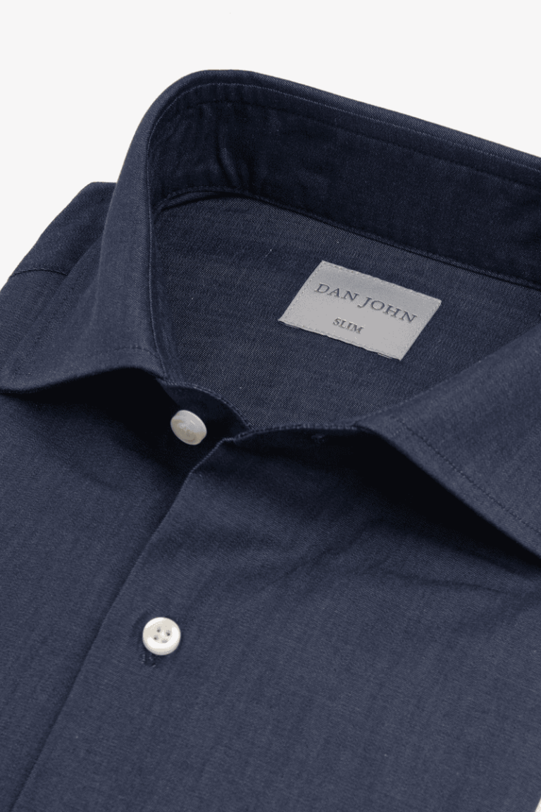 Slim fit košulja od gabardina sa denim efektom