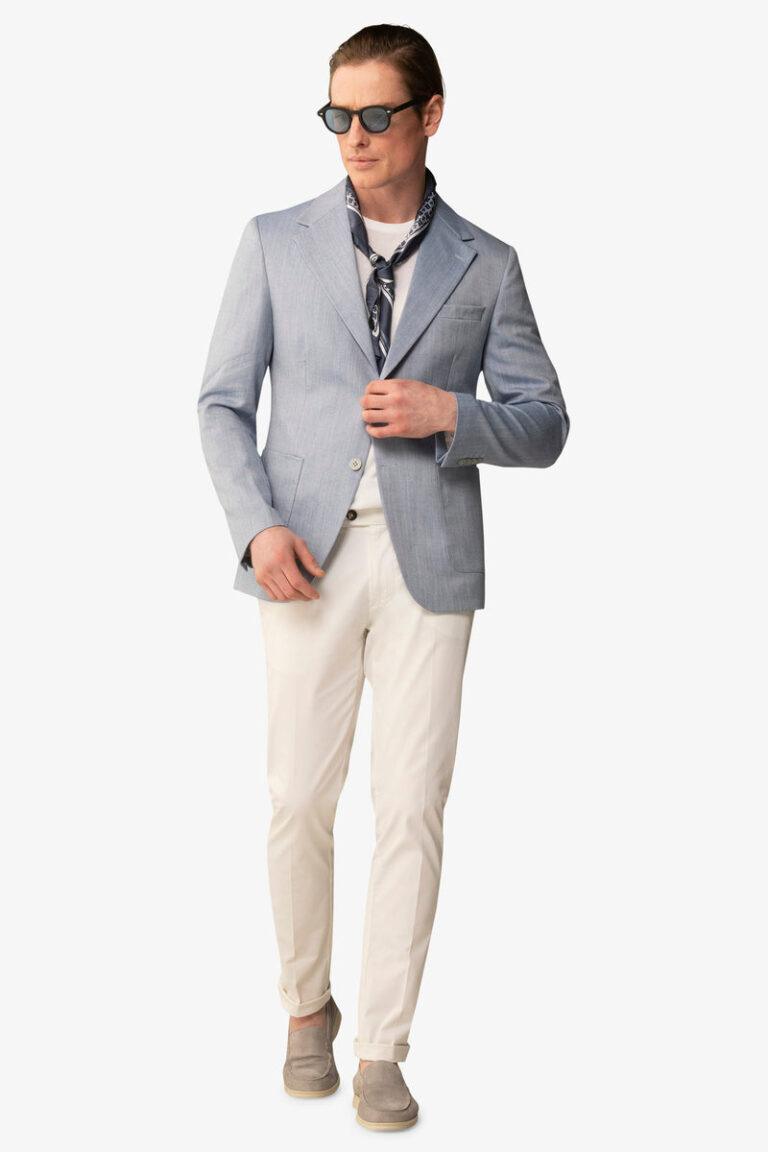 Sako Herringbone svetloplavi