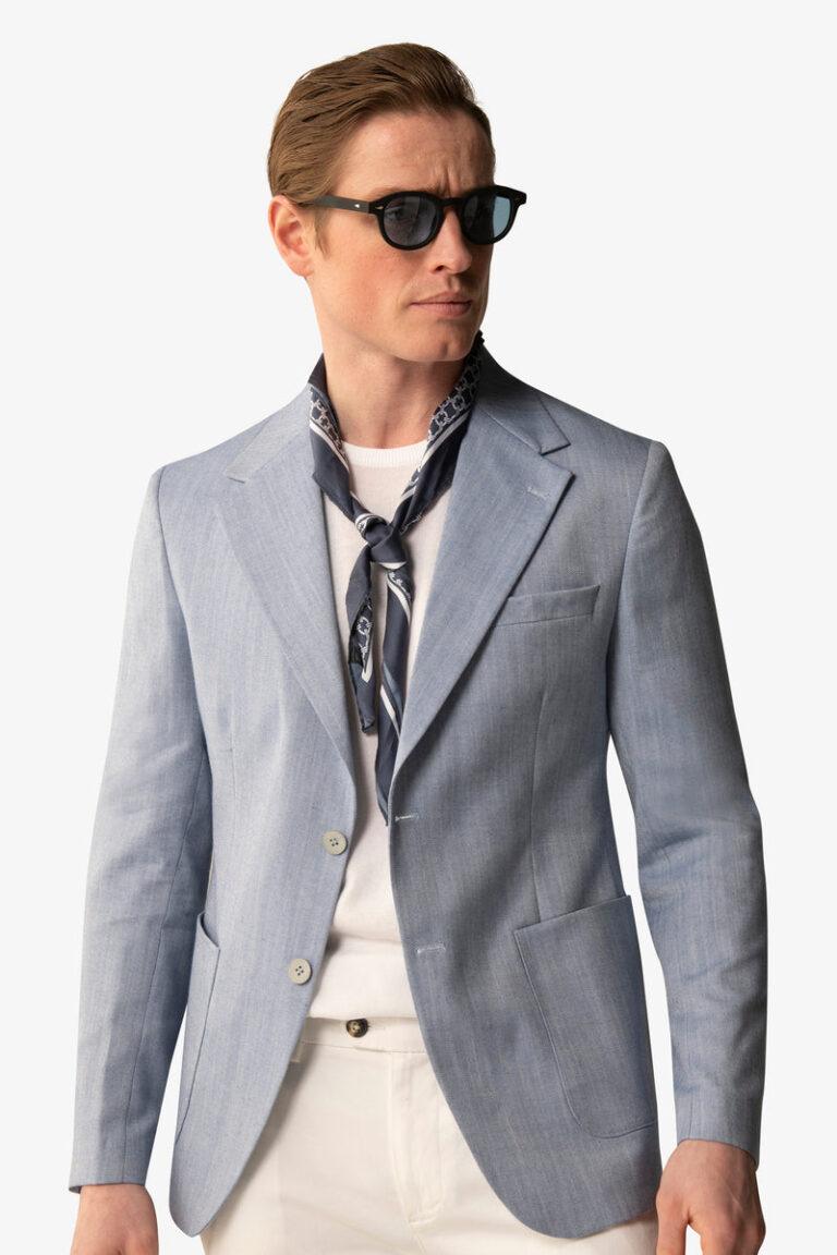 Sako Herringbone svetloplavi