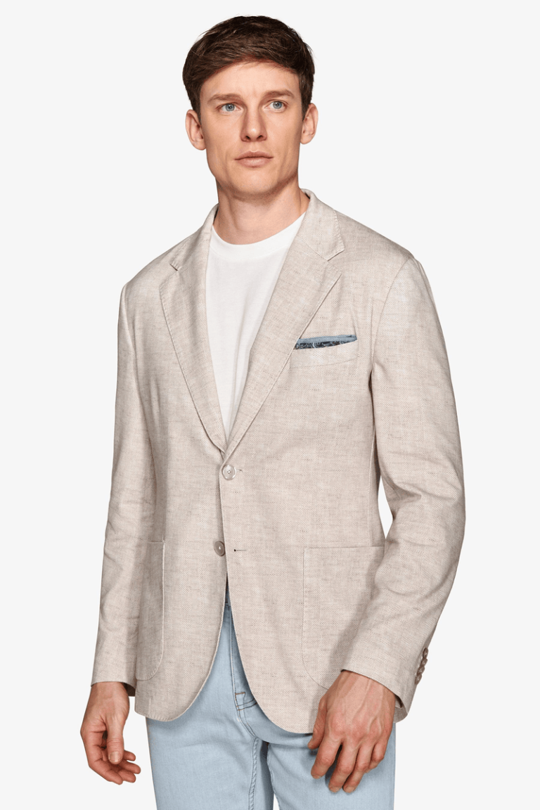 Herringbone bež muški sako