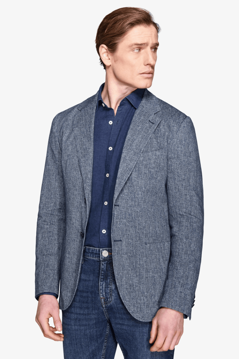 Herringbone plavi muški sako