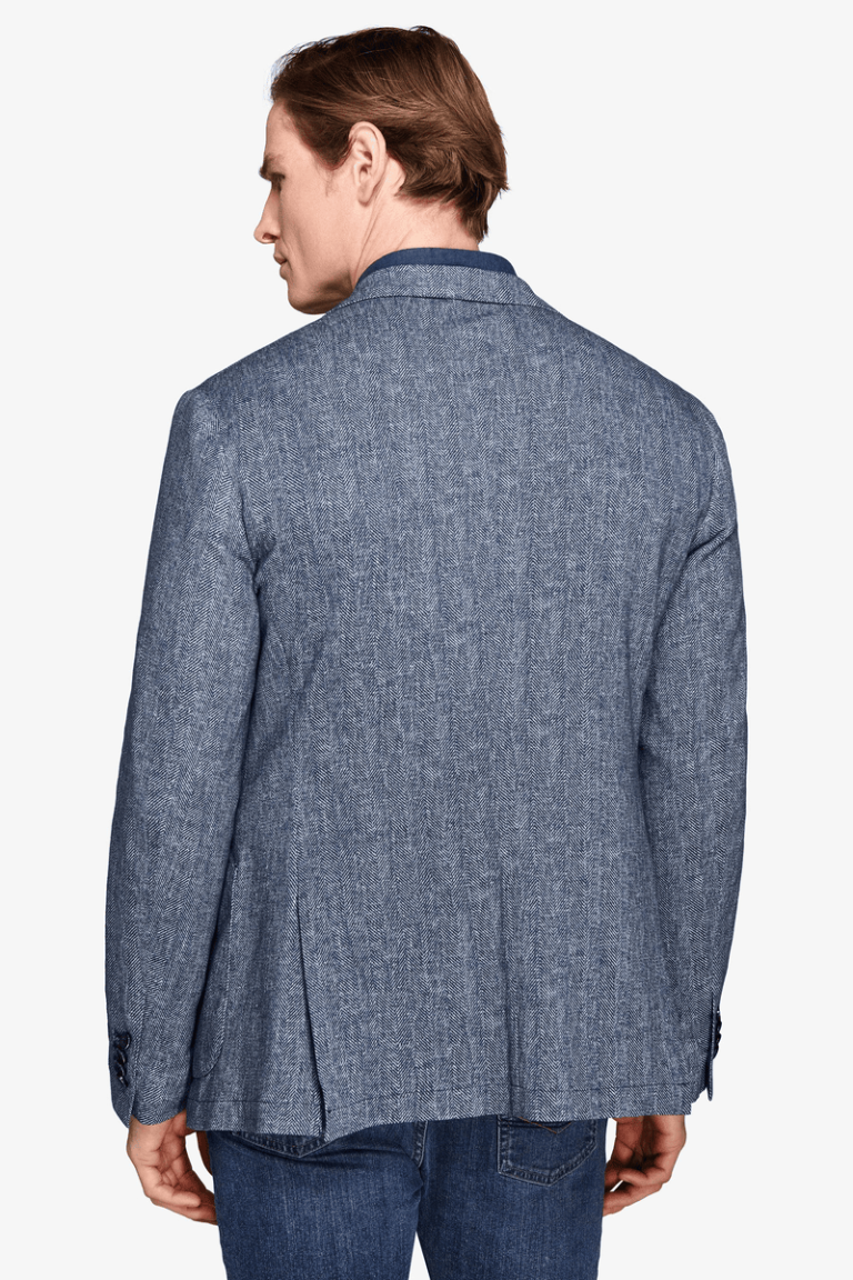 Herringbone plavi muški sako