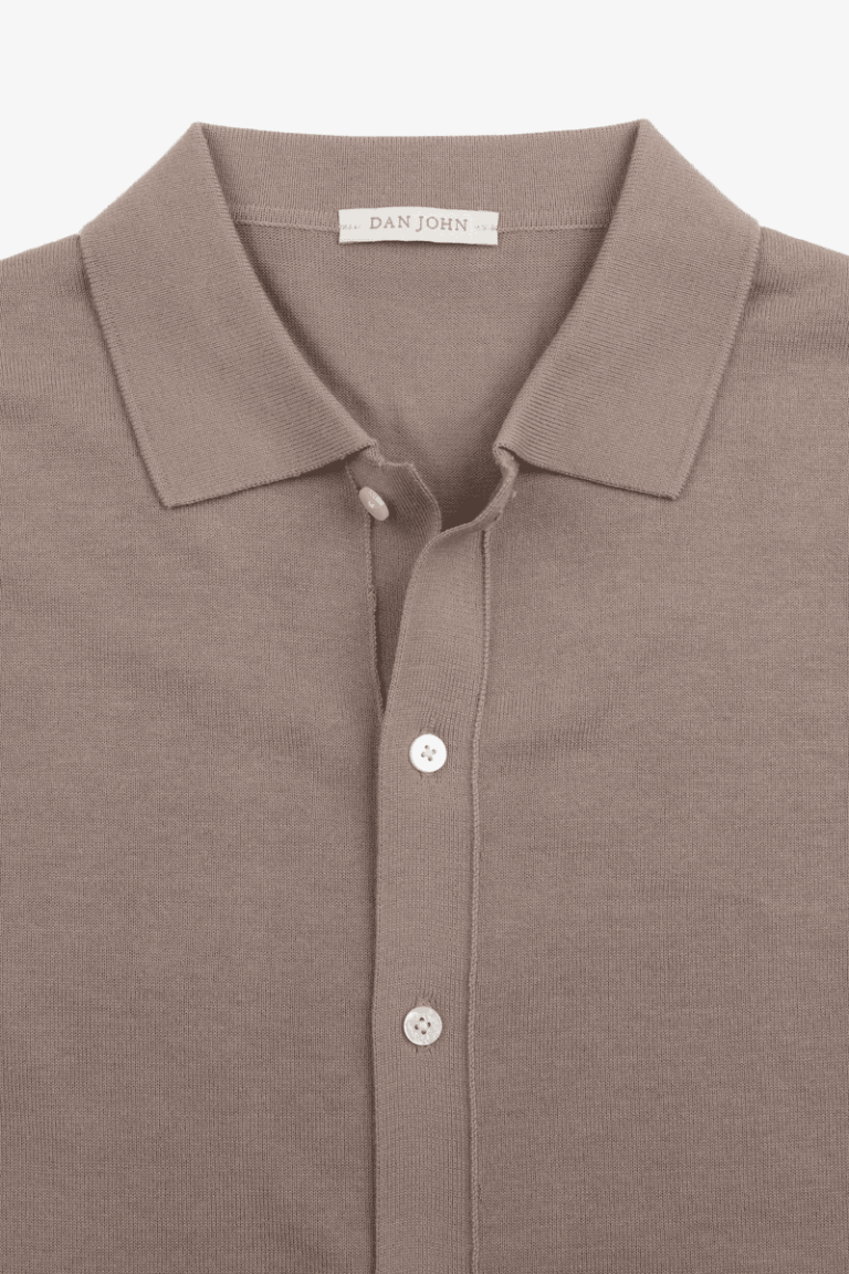 Muška košulja od pamučnog pletiva Taupe Knit