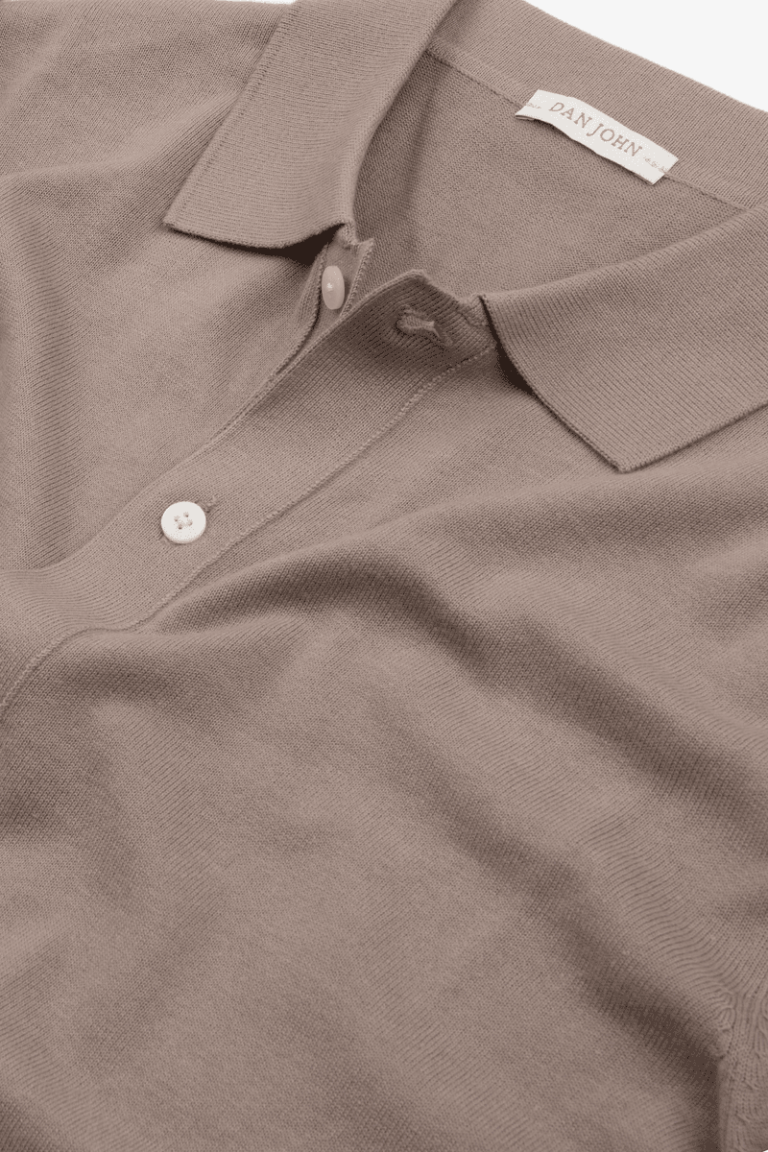 Muška košulja od pamučnog pletiva Taupe Knit