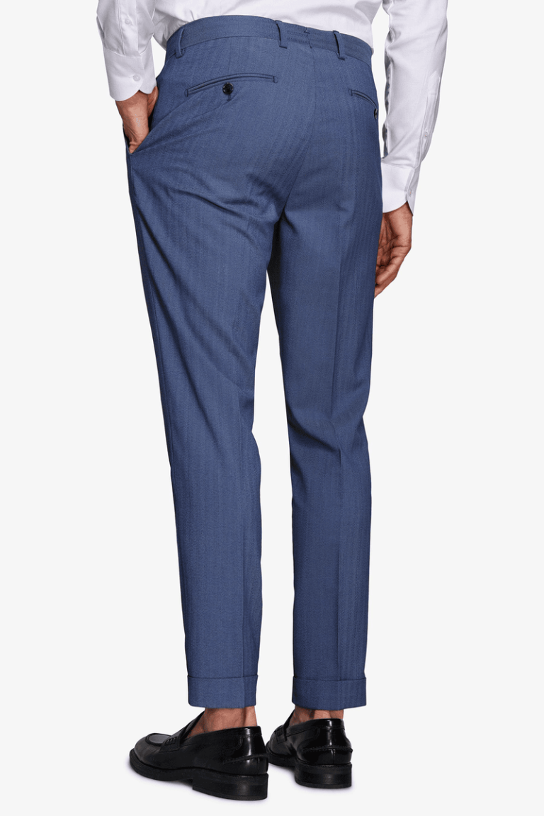 Herringbone pantalone kraljevsko plave