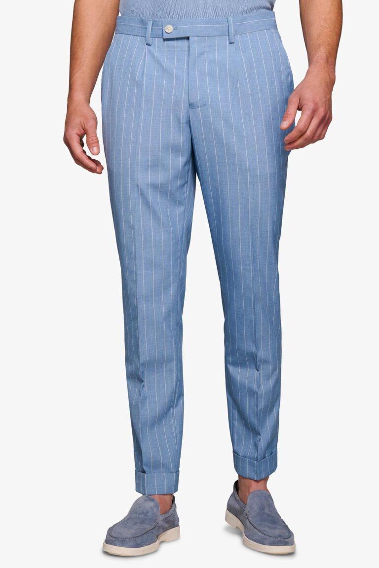 Plave pantalone na bele pruge