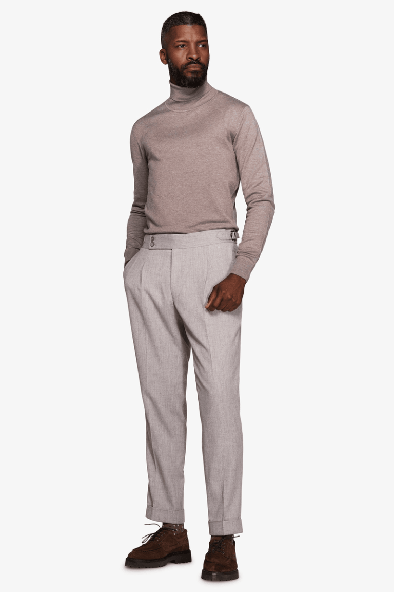Taupe pantalone od flanela