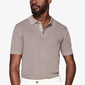 Muška pletena polo majica taupe boja