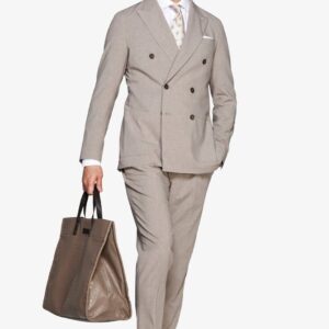 Taupe dvoredni sako od melange canvas materijala